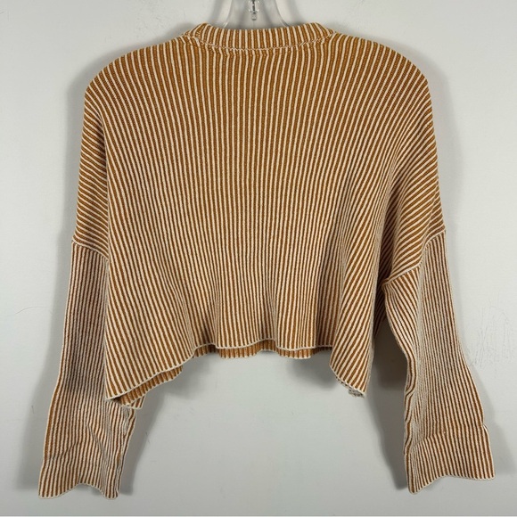 ❤️Noisy May Mustard and White Striped Sweater cropped XS - Picture 4 of 11